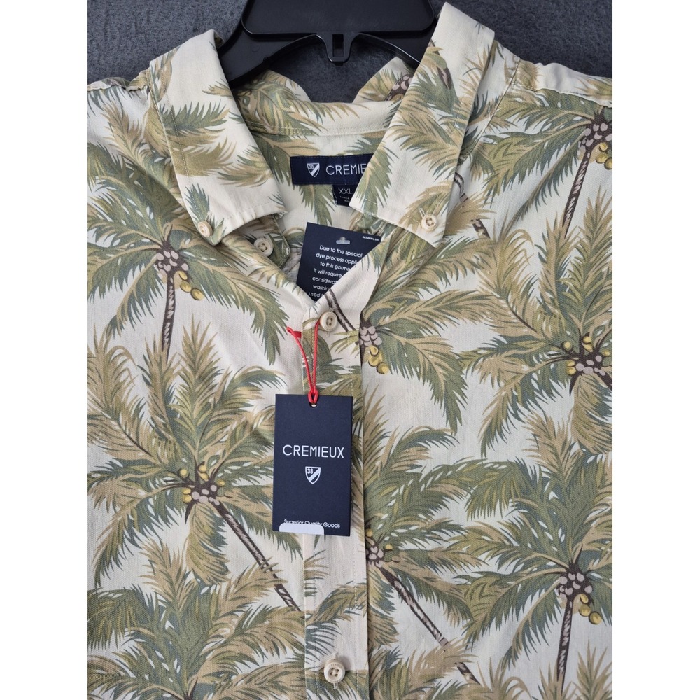 Cremieux Mens Palm Tree Tropical Print Short Sleeve Button Up Shirt XXL NEW $85